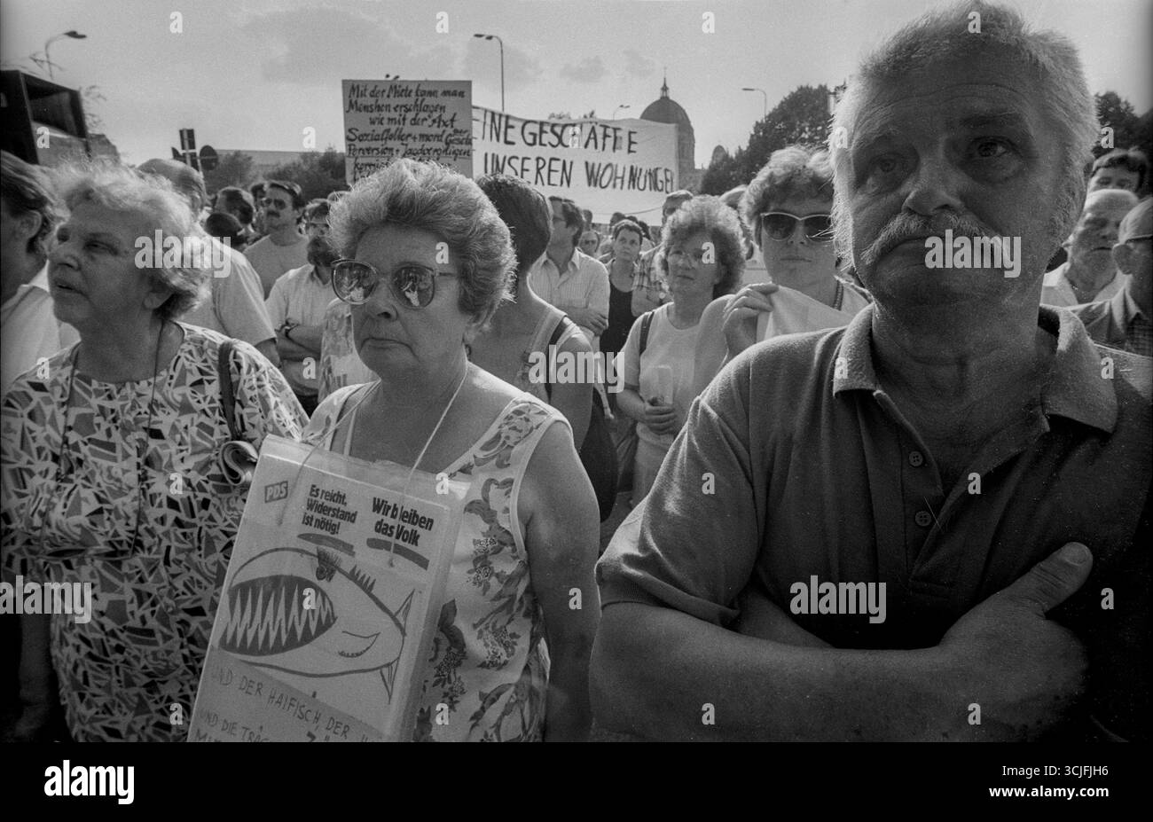Germania, Berlino, 08.07.1992, affitti - Demo di fronte al Municipio Rosso Foto Stock