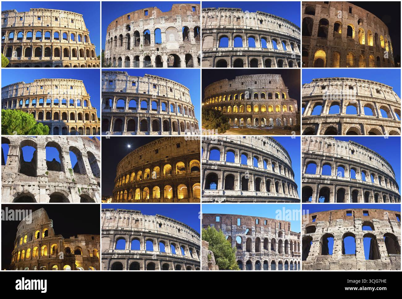 Bellissima vista del famoso e antico Colosseo a Roma, Italia Foto Stock