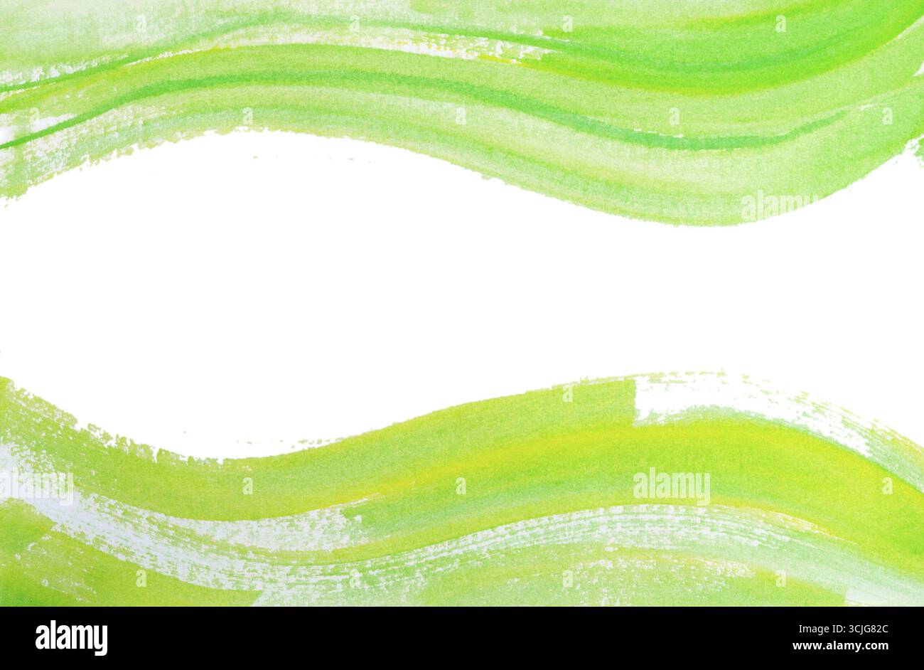 Sfondi astratti di acquerello sotto forma di onde e linee verdi. L'arte è creata e dipinta dal fotografo Foto Stock