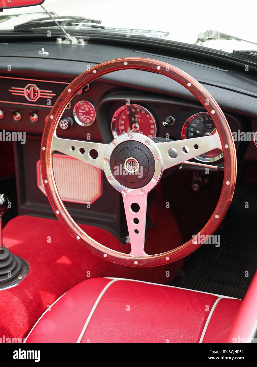 Dettagli interni Classic MG Foto Stock