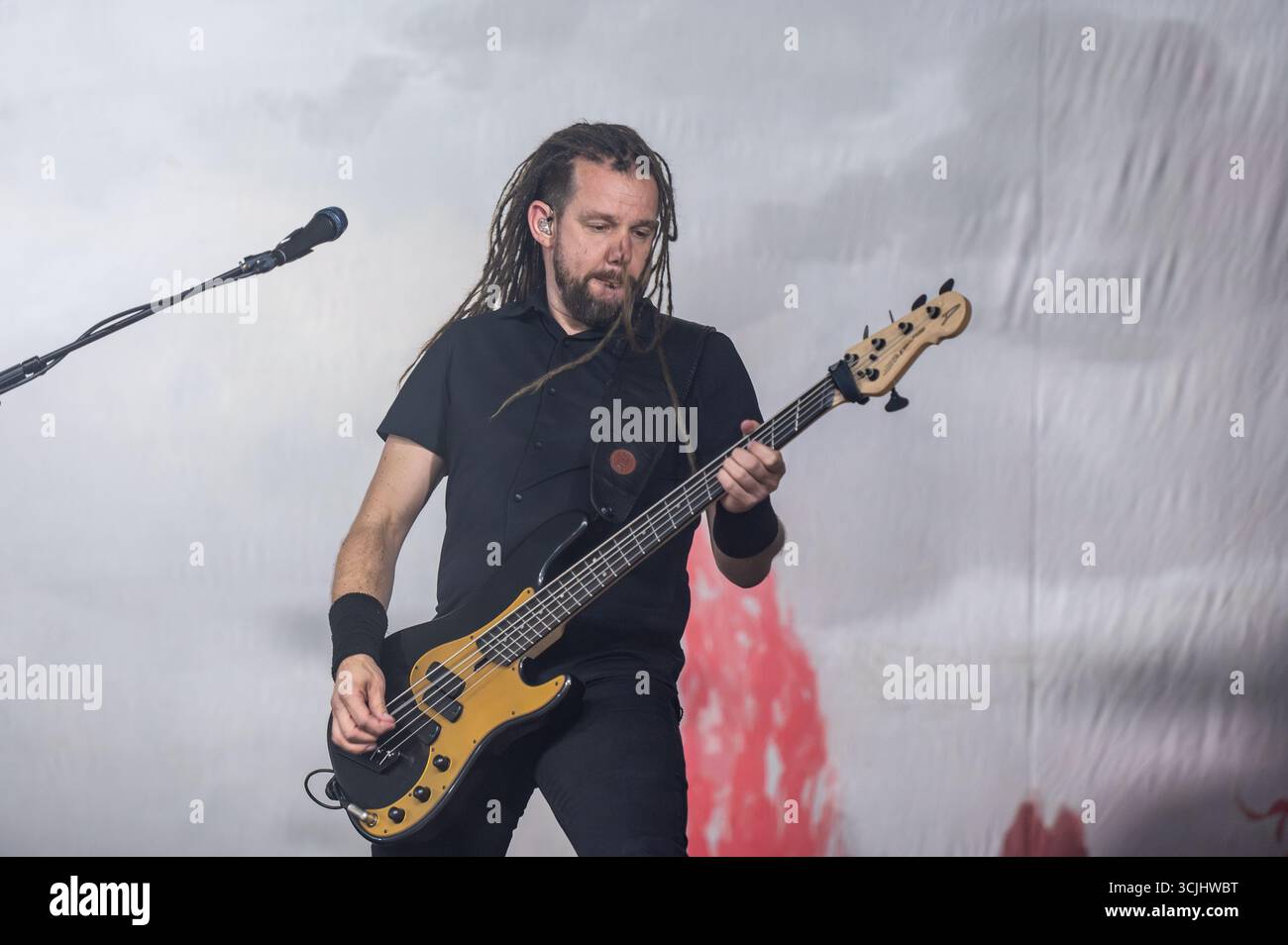 21 agosto 2025: Johan van stratum si esibisce con Blind Guardian al Circolo Magnolia di Milano Foto Stock