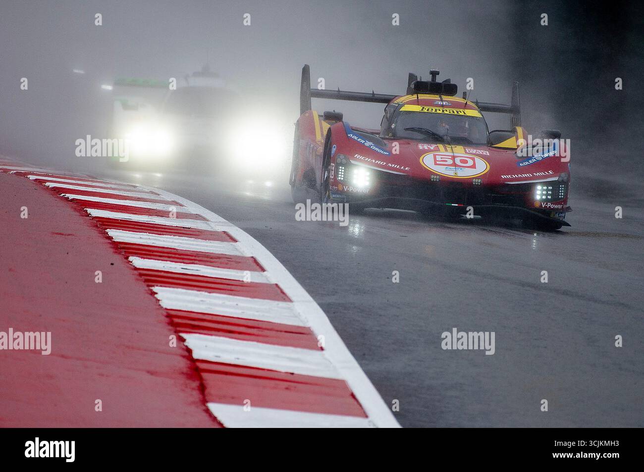 Le Americhe. 7 settembre 2025. Antonio fuoco (50) driver 1 e Miguel Molina driver 2, e Nicklas Nielsen driver 3 nella Ferrari 499P con Ferrari AF Corse al FIA World Endurance Championship sul Circuit of the Americas. Austin, Texas. Mario Cantu/CSM/Alamy Live News Foto Stock