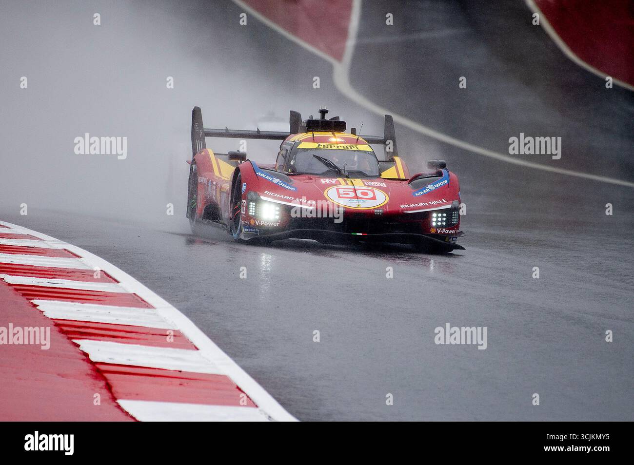 Le Americhe. 7 settembre 2025. Antonio fuoco (50) driver 1 e Miguel Molina driver 2, e Nicklas Nielsen driver 3 nella Ferrari 499P con Ferrari AF Corse al FIA World Endurance Championship sul Circuit of the Americas. Austin, Texas. Mario Cantu/CSM/Alamy Live News Foto Stock