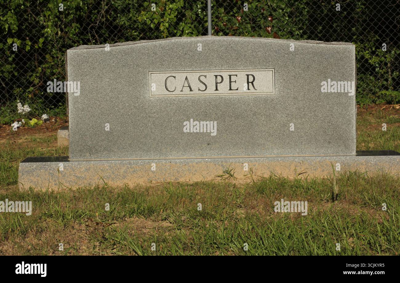 Nome Casper su Old Headstone Death Concept Foto Stock