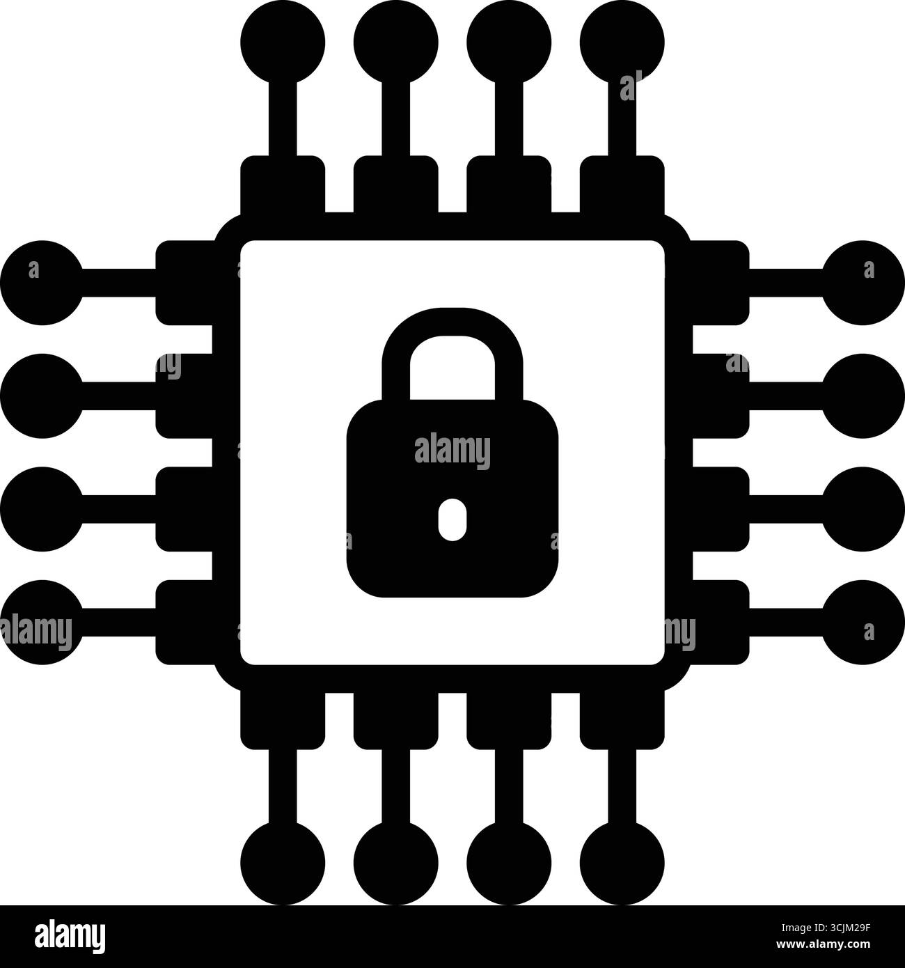 Icona per la sicurezza hardware, hardware Illustrazione Vettoriale