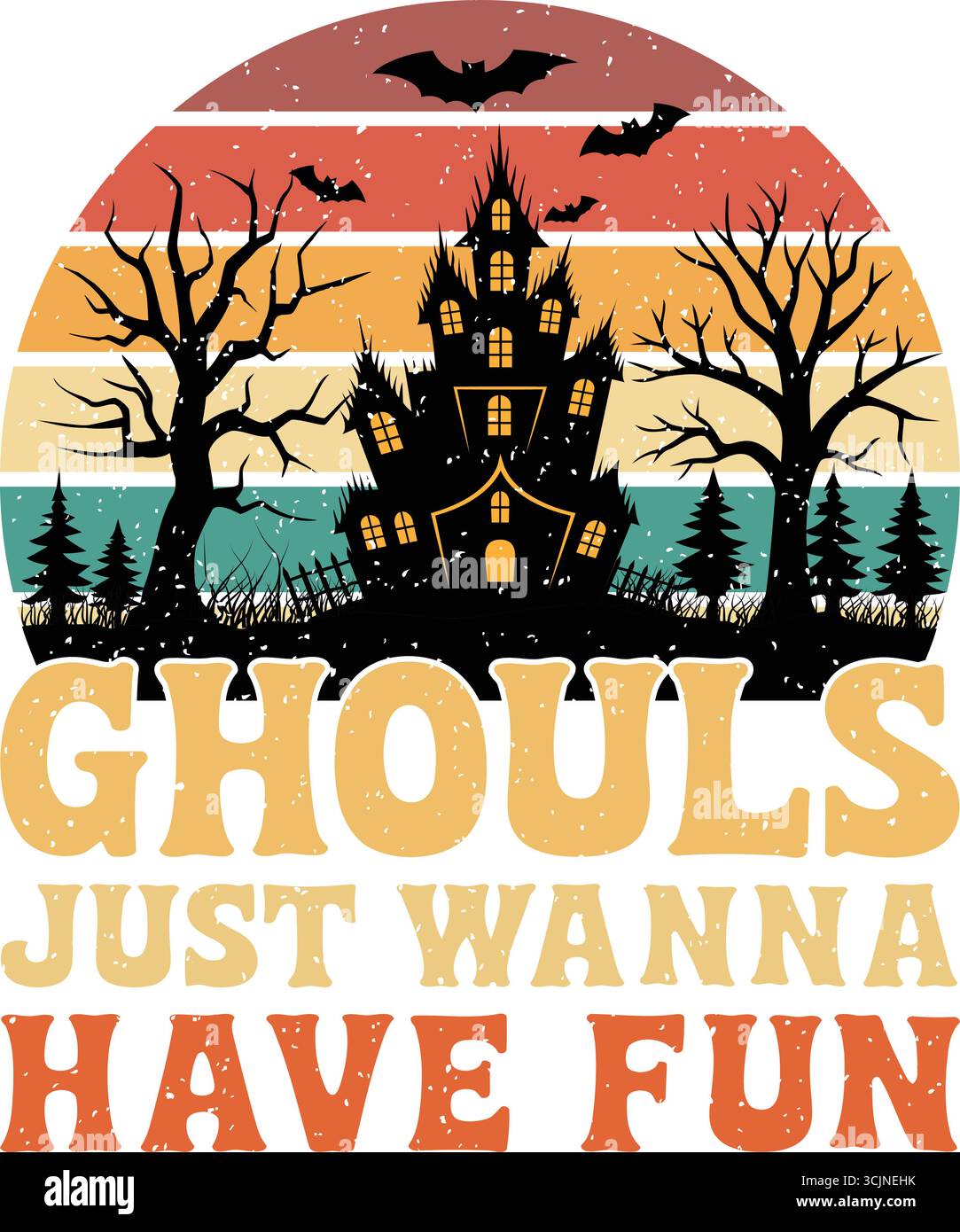 Design della T-shirt vettoriale di Halloween Illustrazione Vettoriale