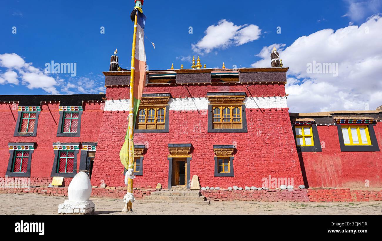 Vista del Museo culturale di Komic, del Villaggio più alto del mondo, Lahaul Sipti, Himachal Pradesh, India. Foto Stock