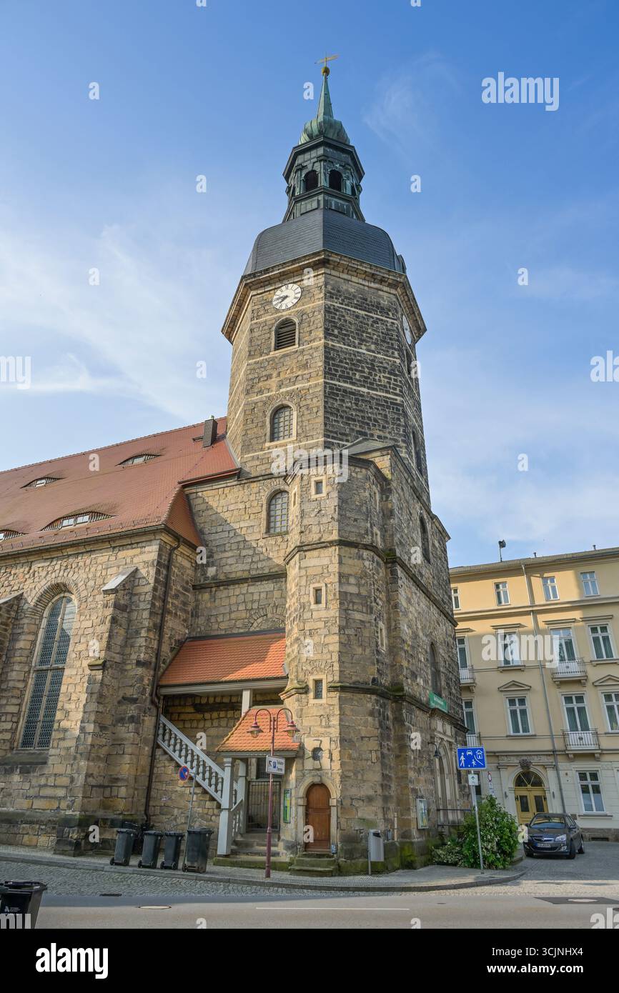 St-Johannis-Kirche, Marktplatz, Altstadt, Bad Schandau, Landkreis Sächsische Schweiz-Osterzgebirge, Sachsen, Germania Foto Stock