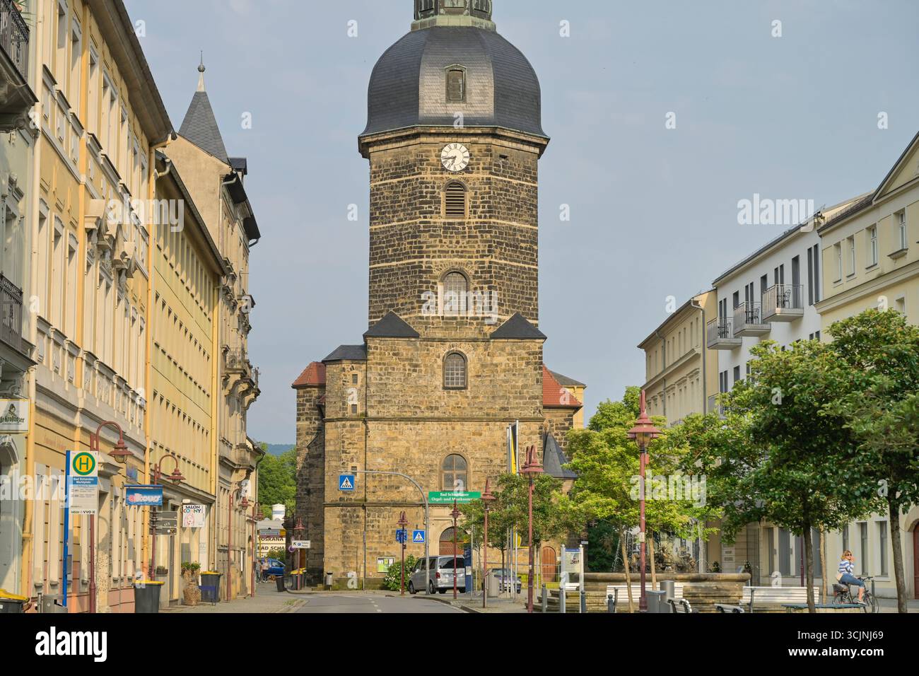 St-Johannis-Kirche, Marktplatz, Altstadt, Bad Schandau, Landkreis Sächsische Schweiz-Osterzgebirge, Sachsen, Germania Foto Stock