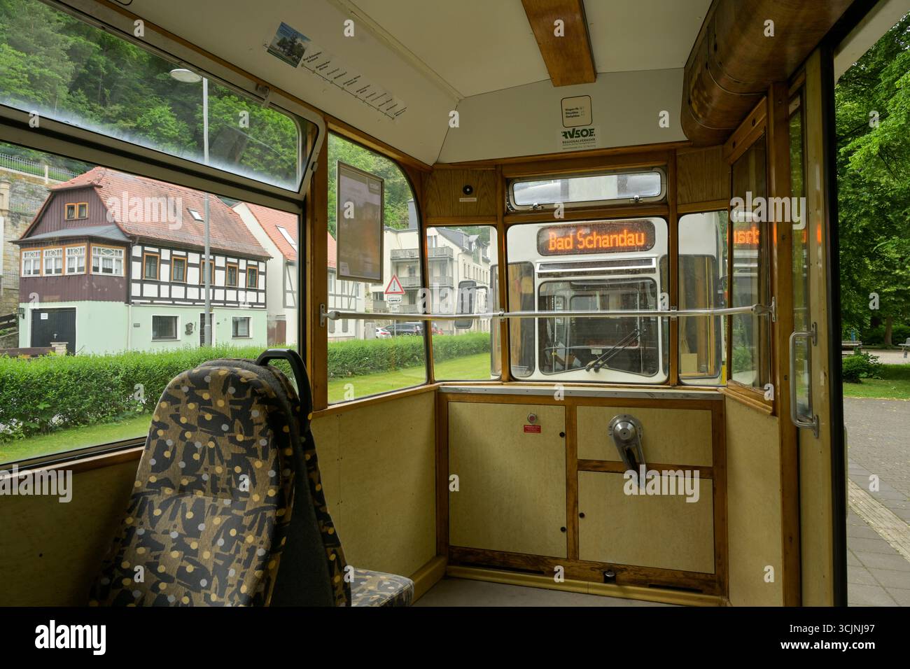 Kirnitzschtalbahn, Bad Schandau, Landkreis Sächsische Schweiz-Osterzgebirge, Sachsen, Deutschland Foto Stock