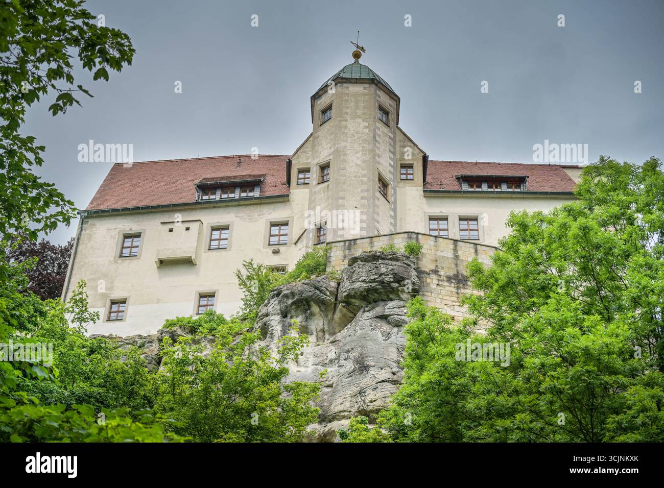 Burg, Hohnstein, Landkreis Sächsische Schweiz-Osterzgebirge, Sachsen, Deutschland *** Burg, Hohnstein, distretto della Svizzera sassone Osterzgebirge orientale, Sassonia, Germania Foto Stock