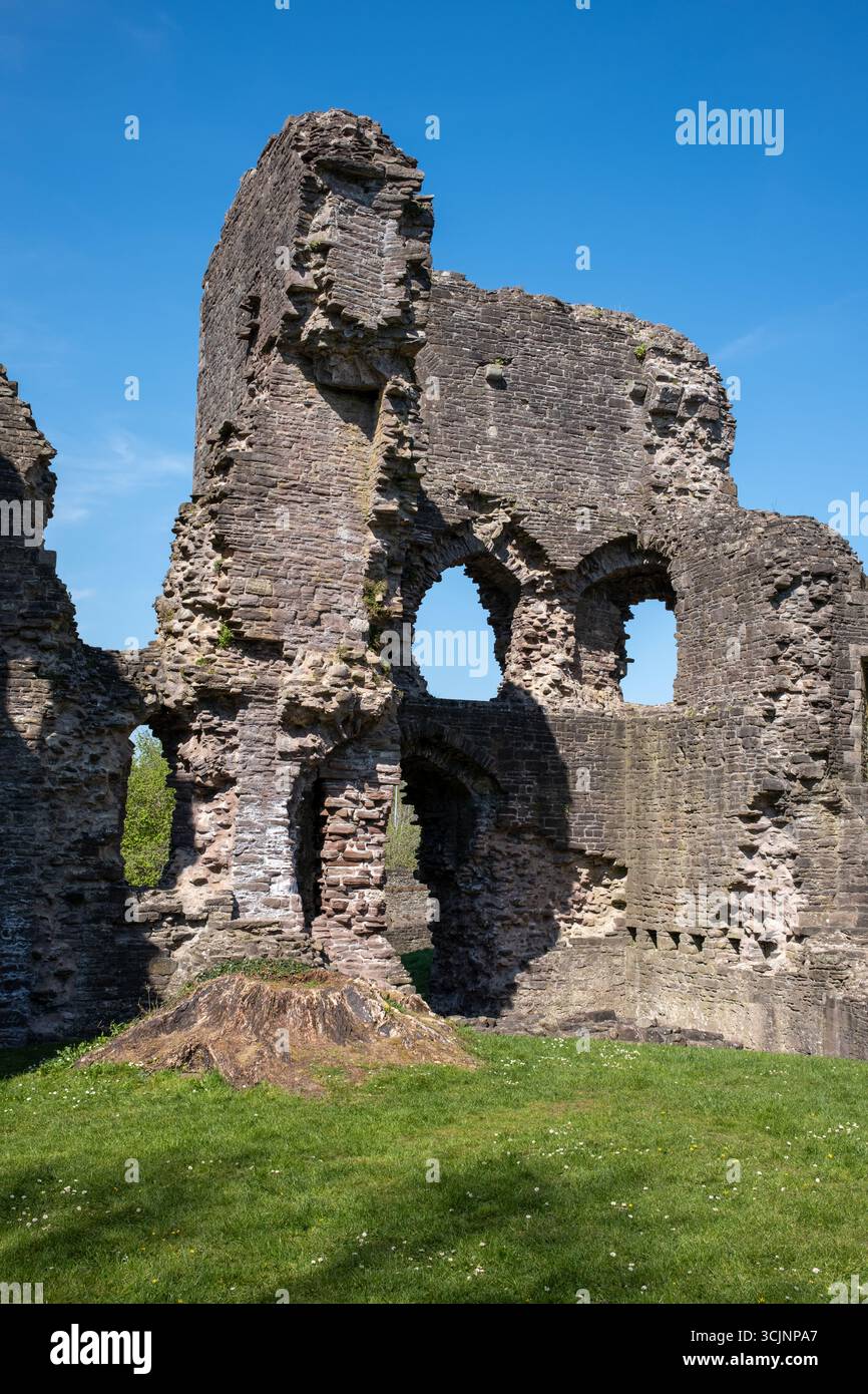 Castello di Abergavenny a Abergavenny Monmouthshire Galles Regno Unito Foto Stock