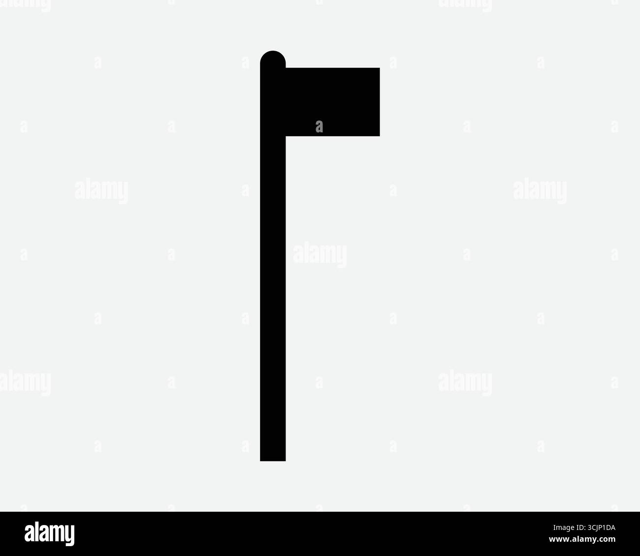 Icona del flag Pole. Simbolo grafico con silhouette nera di un banner sul bastone per segnare eventi sportivi o insegna del paese. Simbolo di successo Illustrazione Vettoriale