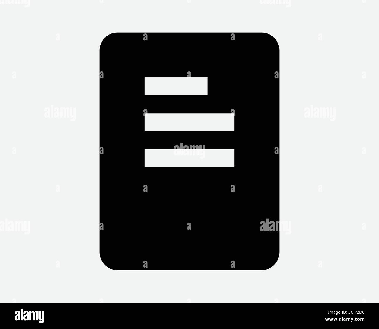 Icona del modulo della nota simbolo nero della cartella del file del documento del computer. Elenco di controllo del record di informazioni digitali documento contratto report blocco note, segno del messaggio di testo Illustrazione Vettoriale