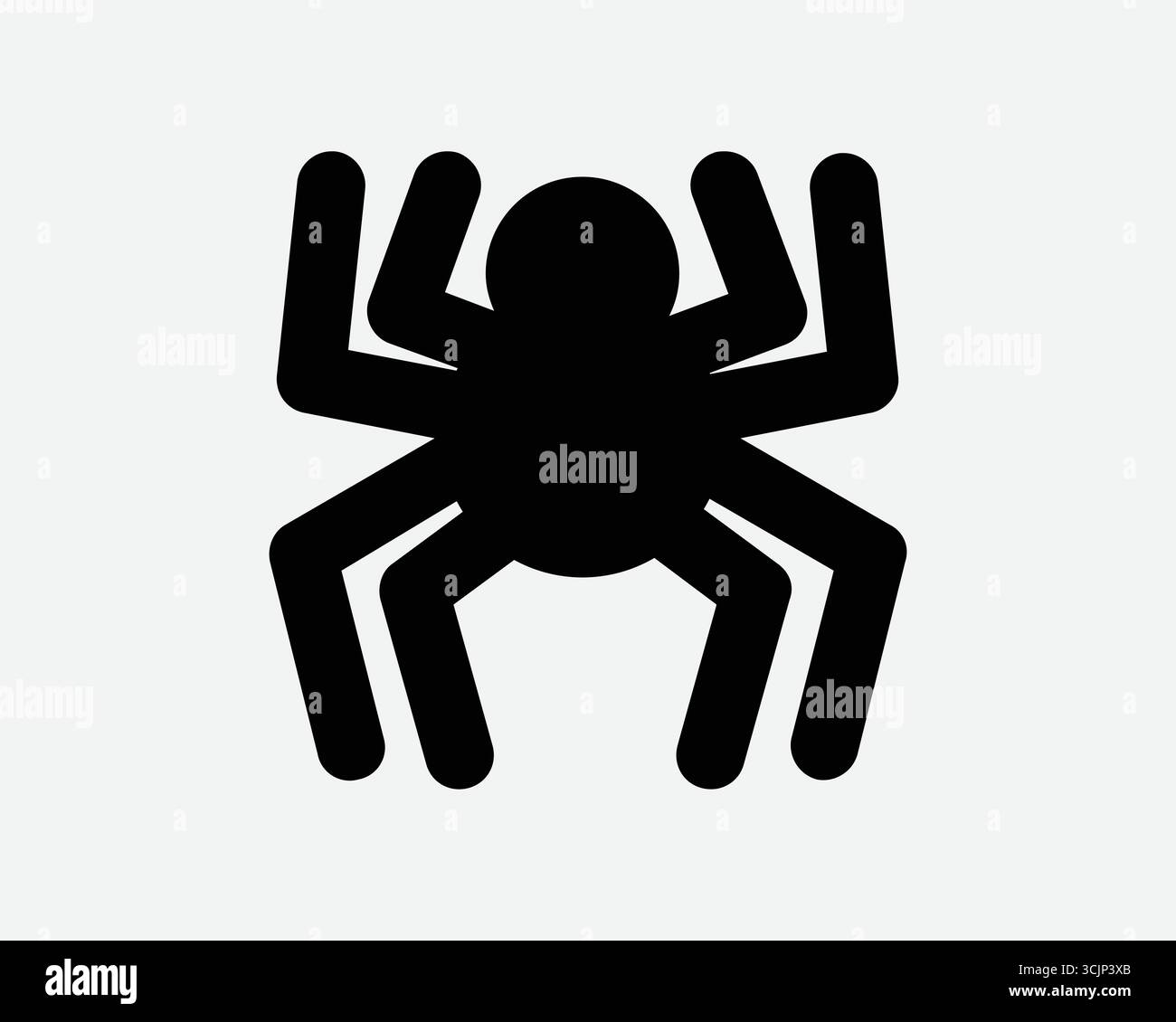 Icona a forma di ragno insetto silhouette nera Arachnid pericoloso animale spaventoso Bug spaventoso Halloween Wildlife Fear Horror Tarantula Pest segno simbolo veleno Illustrazione Vettoriale