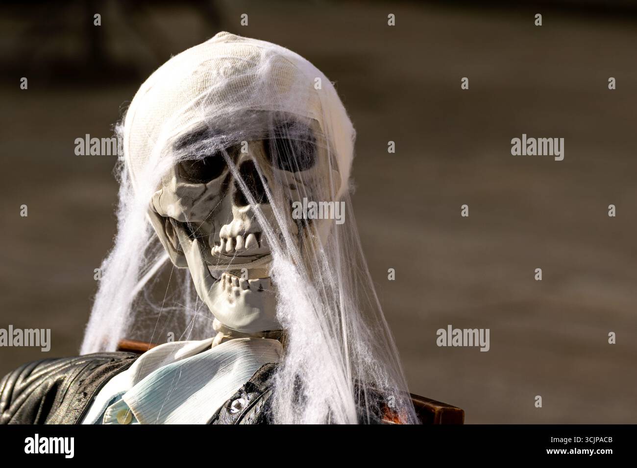 Arredamento inquietante di Halloween con profondità di campo bassa Foto Stock