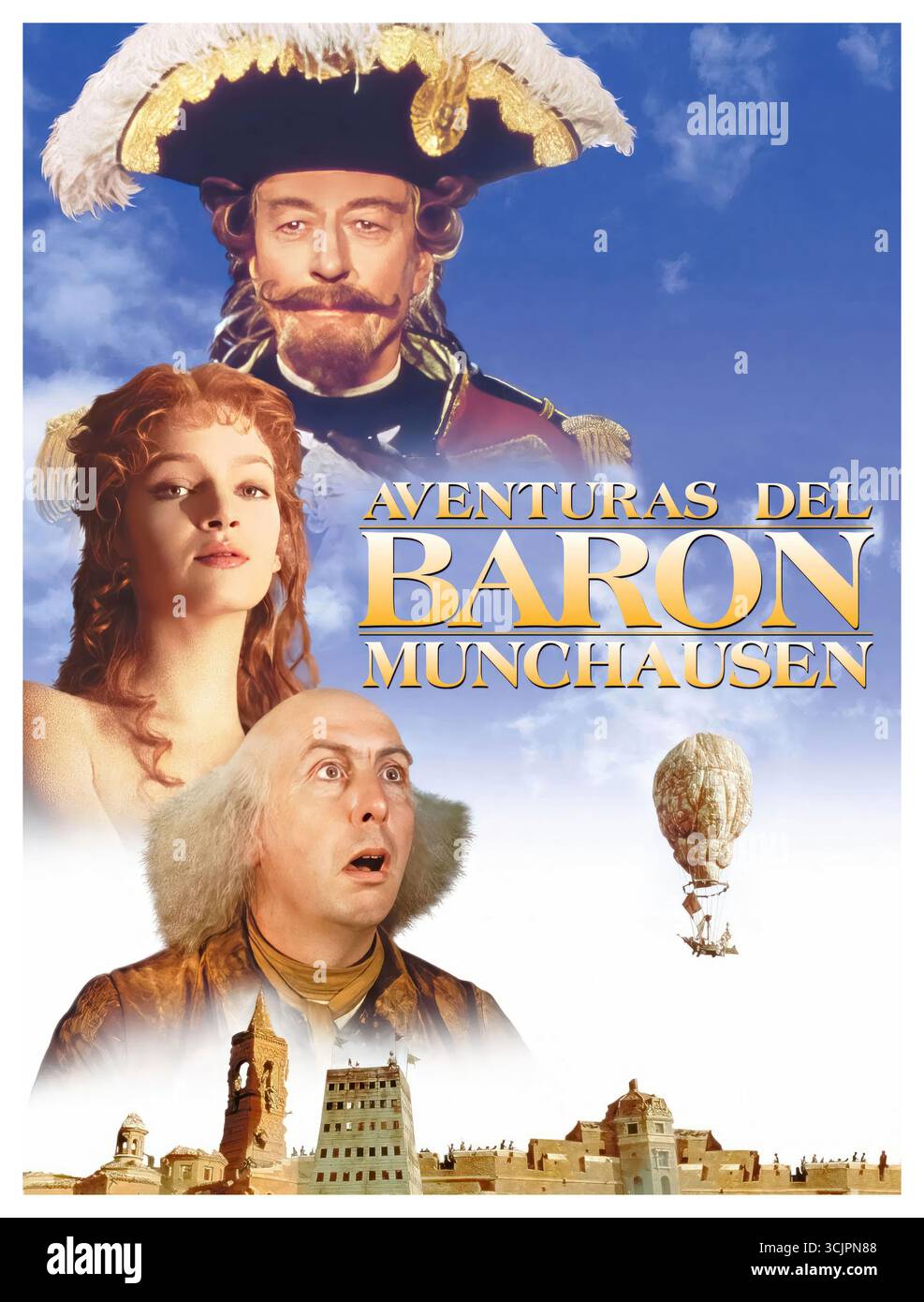 ERIC IDLE, UMA THURMAN E JOHN NEVILLE NELLE AVVENTURE DEL BARONE MUNCHAUSEN (1988), DIRETTO DA TERRY GILLIAM. Crediti: COLUMBIA PICTURES / album Foto Stock