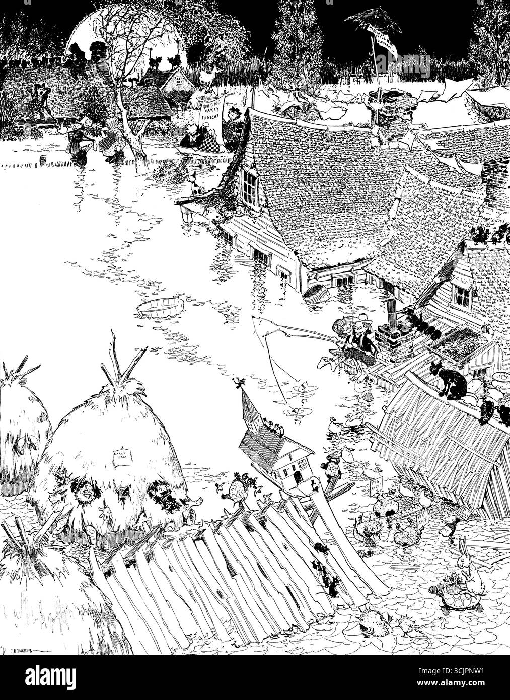 High Times on the Desplaines, fumetto umoristico dell'illustratore americano Frederick Richardson Foto Stock