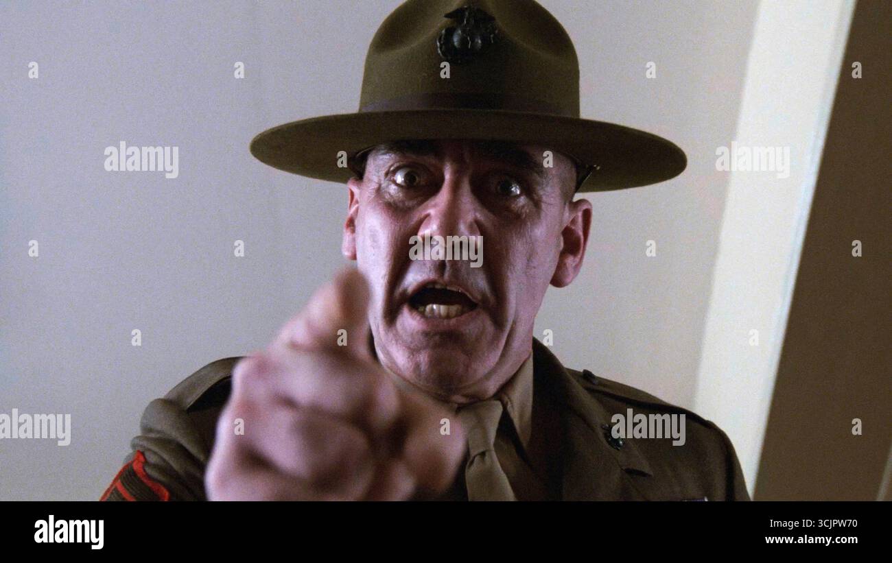 R. LEE ERMEY in STANLEY KUBRICK'S FULL METAL JACKET (1987) - titolo originale: FULL METAL JACKET-, diretto da STANLEY KUBRICK. Crediti: WARNER BROTHERS / album Foto Stock