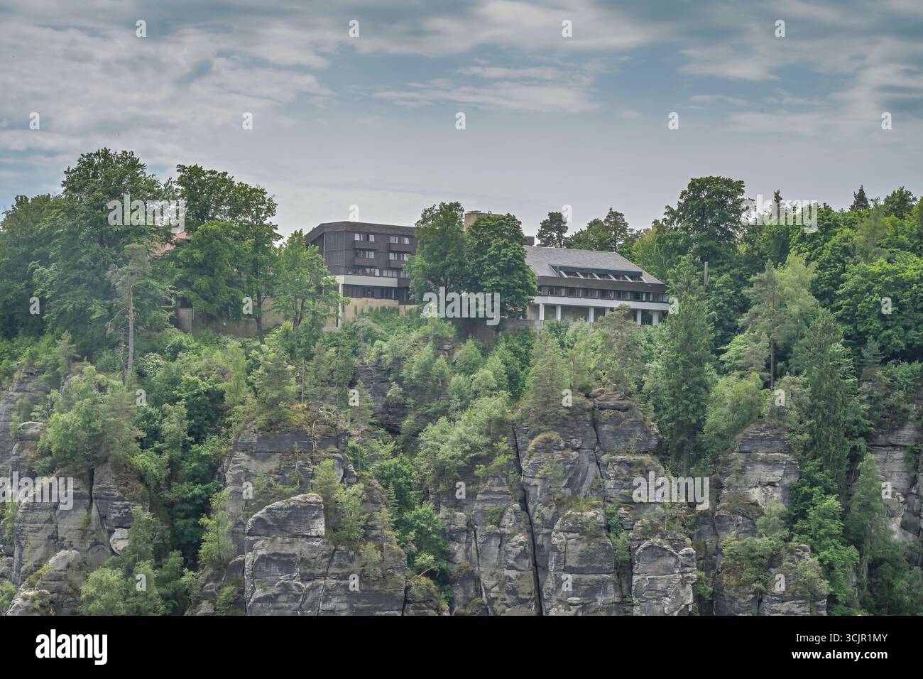 Berghotel Bastei, Landkreis Sächsische Schweiz-Osterzgebirge, Sachsen, Deutschland *** Berghotel Bastei, Svizzera sassone distretto di Osterzgebirge, Sassonia, Germania Foto Stock