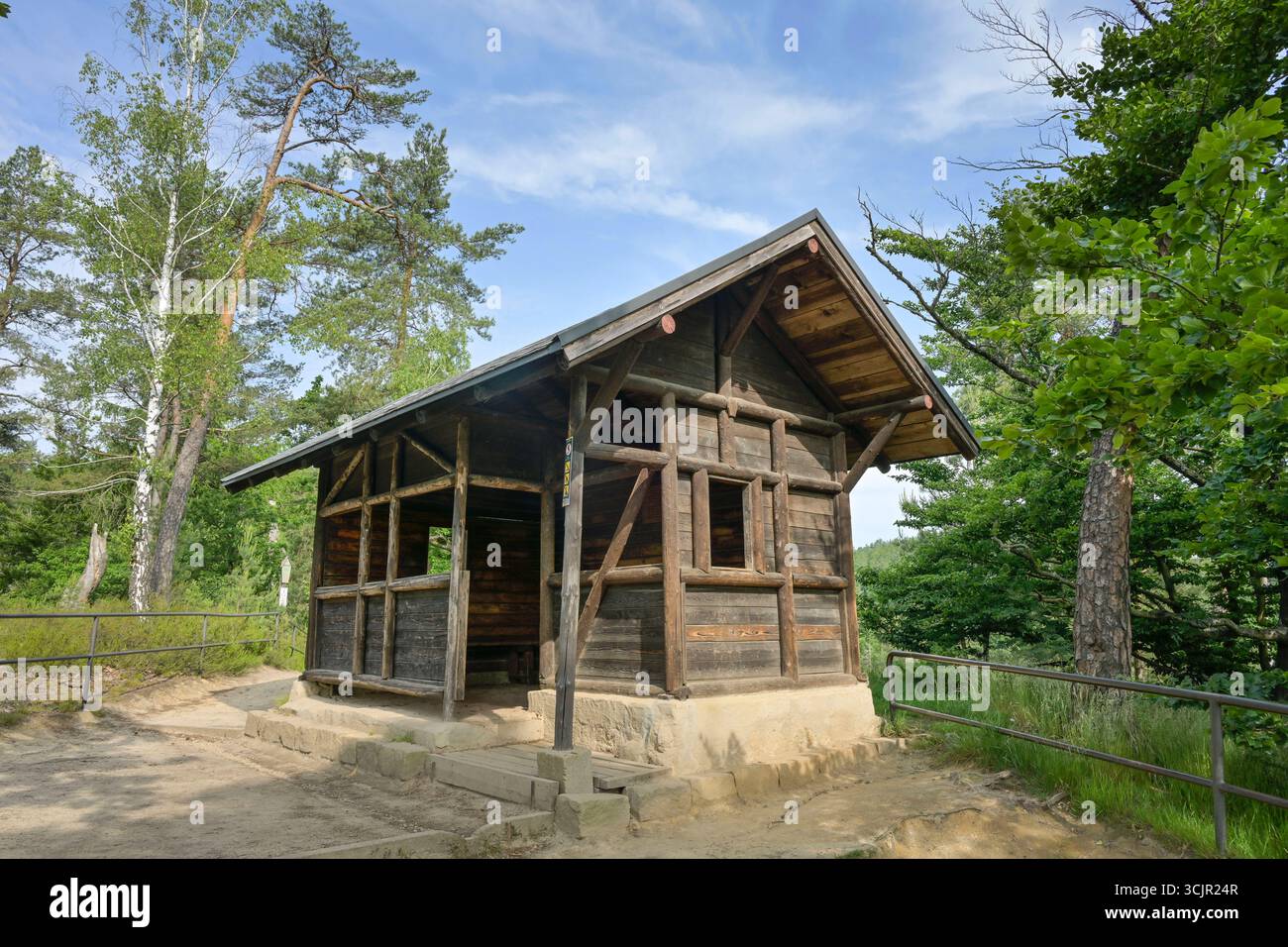 Schutzhütte Hockstein, Landkreis Sächsische Schweiz-Osterzgebirge, Sachsen, Deutschland *** rifugio Hockstein, Svizzera sassone distretto di Osterzgebirge, Sassonia, Germania Foto Stock