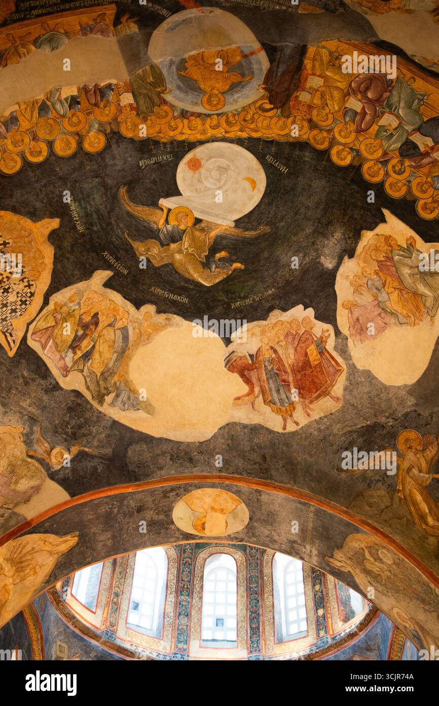 Affreschi bizantini, Moschea di Kariye (anche Chiesa del Santo Salvatore di Chora), IV secolo d.C., sito Patrimonio dell'Umanità dell'UNESCO, Istanbul, Turchia Foto Stock