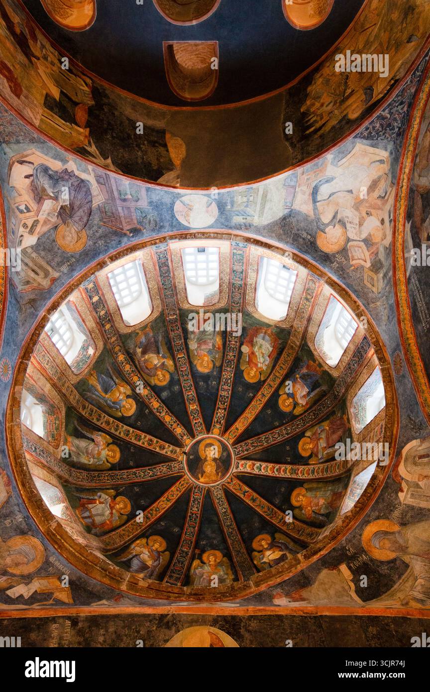 Affreschi bizantini, Moschea di Kariye (anche Chiesa del Santo Salvatore di Chora), IV secolo d.C., sito Patrimonio dell'Umanità dell'UNESCO, Istanbul, Turchia Foto Stock