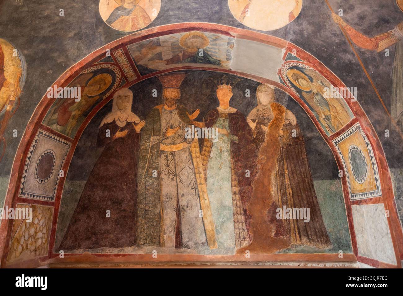 Affreschi bizantini, Moschea di Kariye (anche Chiesa del Santo Salvatore di Chora), IV secolo d.C., sito Patrimonio dell'Umanità dell'UNESCO, Istanbul, Turchia Foto Stock