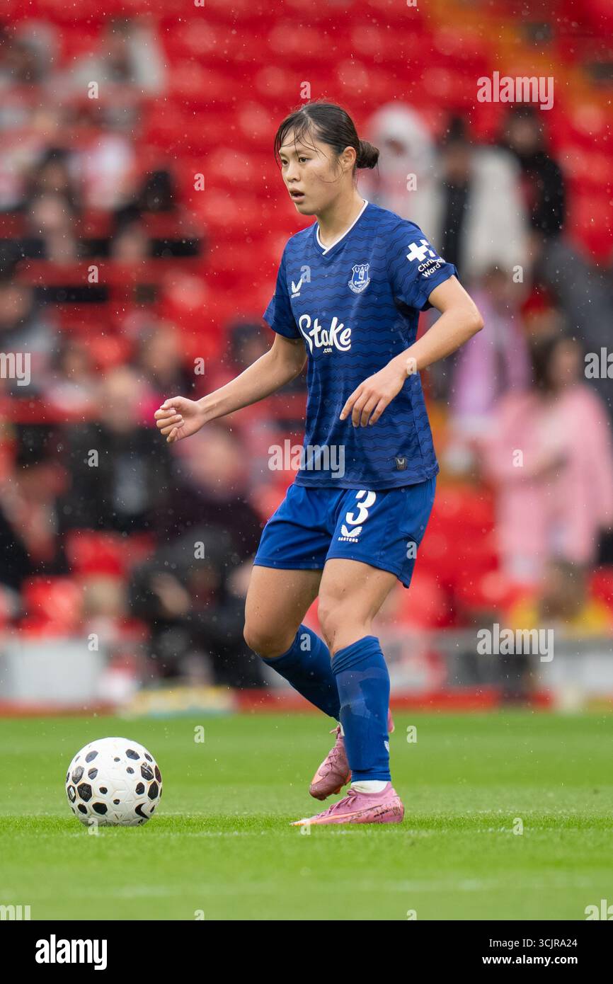 Liverpool FC vs Everton FC Barclays Womens Super League ANFIELD STADIUM INGHILTERRA 7 settembre 2025 durante la partita di Barclays Women's Super League tra Liverpool FC e Everton FC all'Anfield Stadium il 7 settembre 2025 a Liverpool, Inghilterra. Foto Stock