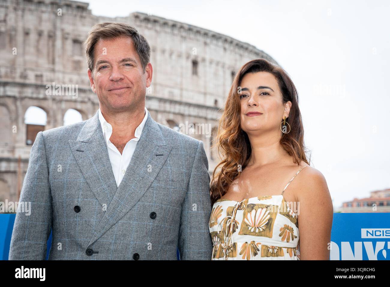 Roma, Italia, l'8 settembre 2025. Michael Weatherly e Cote de Pablo partecipano al photocall di “NCIS: Tony & Ziva” a Palazzo Manfredi. Crediti: Stefano Costantino TTL / Alamy Live News Foto Stock