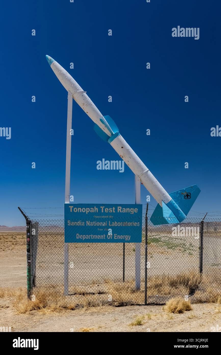 Tonopah test Range, alias area 52, una struttura altamente classificata del Dipartimento dell'energia nel remoto Nevada, Stati Uniti Foto Stock