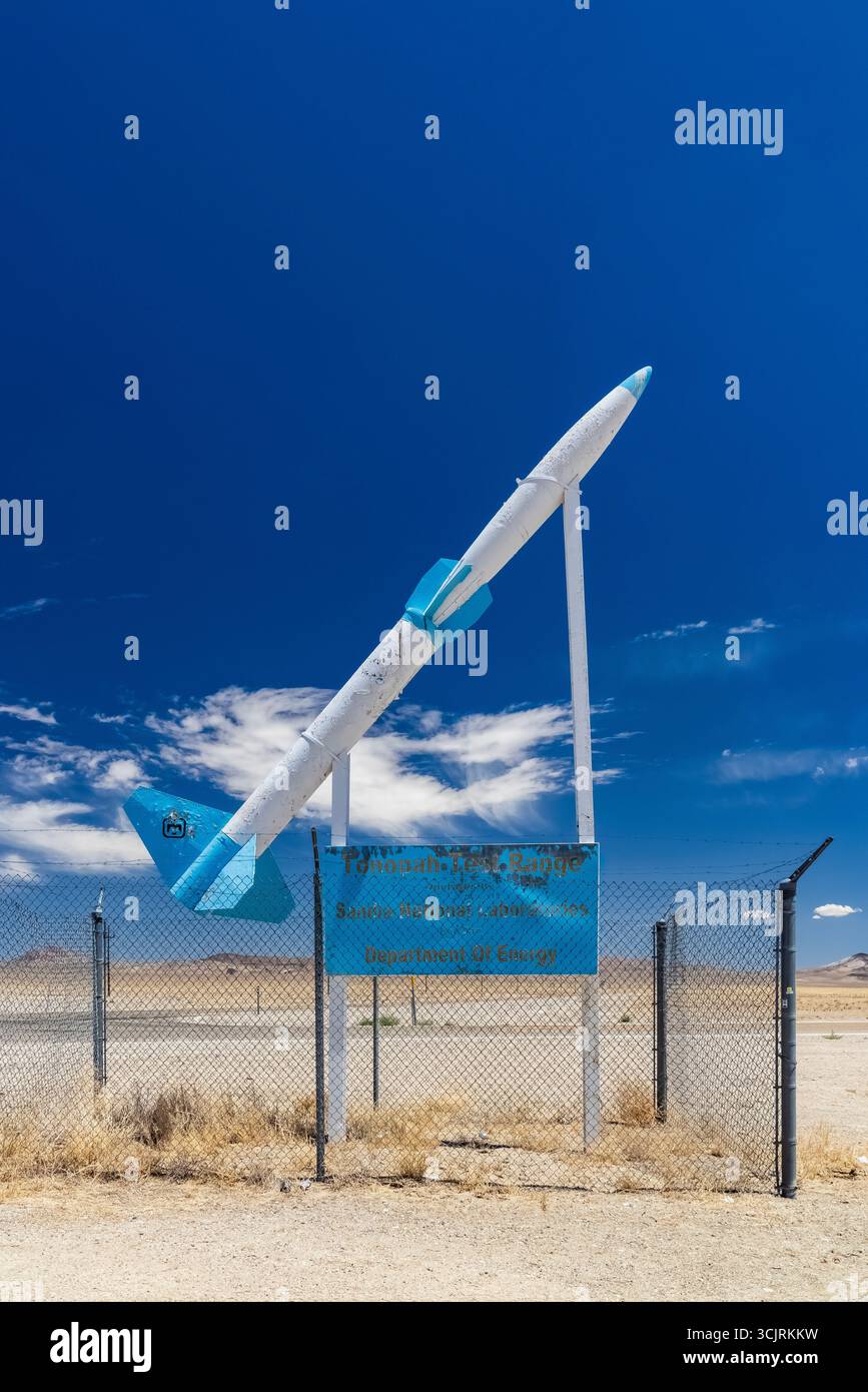 Tonopah test Range, alias area 52, una struttura altamente classificata del Dipartimento dell'energia nel remoto Nevada, Stati Uniti Foto Stock
