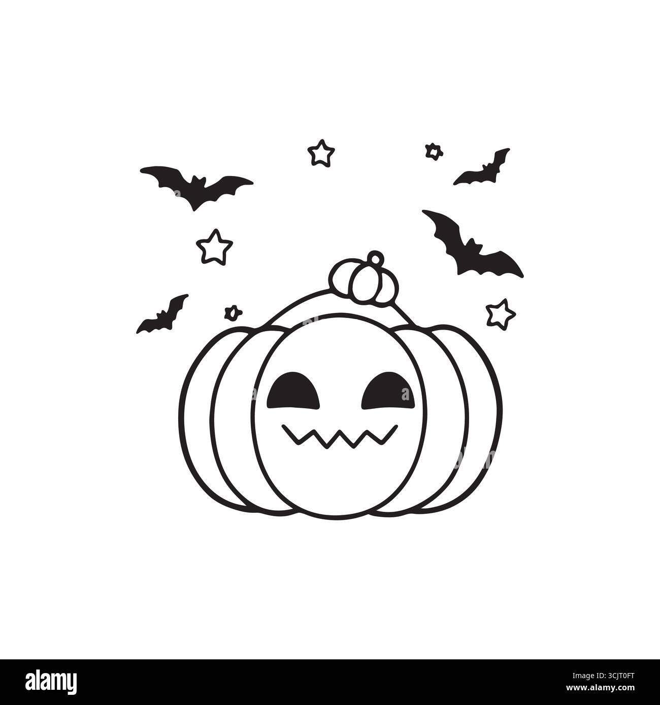 Zucca con rapina per Halloween su sfondo bianco Illustrazione Vettoriale