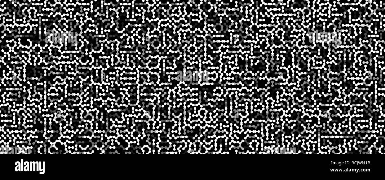 Sfondo molecolare nero Connected Geometric Dots Pattern texture per progetti medici, scientifici, biotecnologici o educativi relativi alla biologia Illustrazione Vettoriale