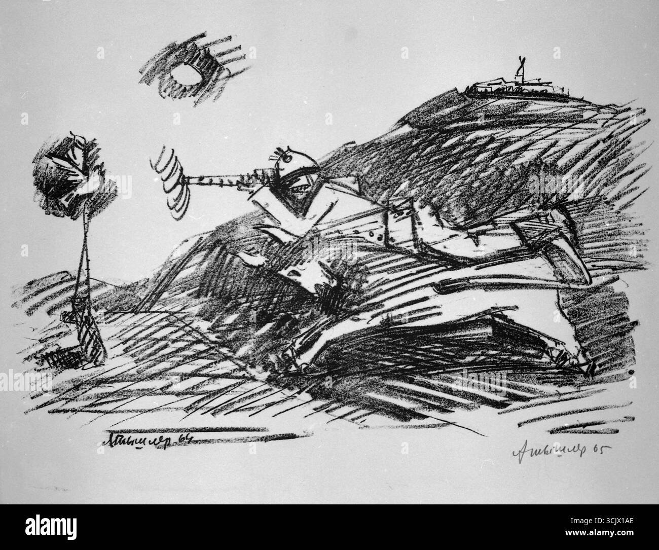 Serial Killing, disegno dell'artista ucraino Alexander Tyshler, 1964 Foto Stock