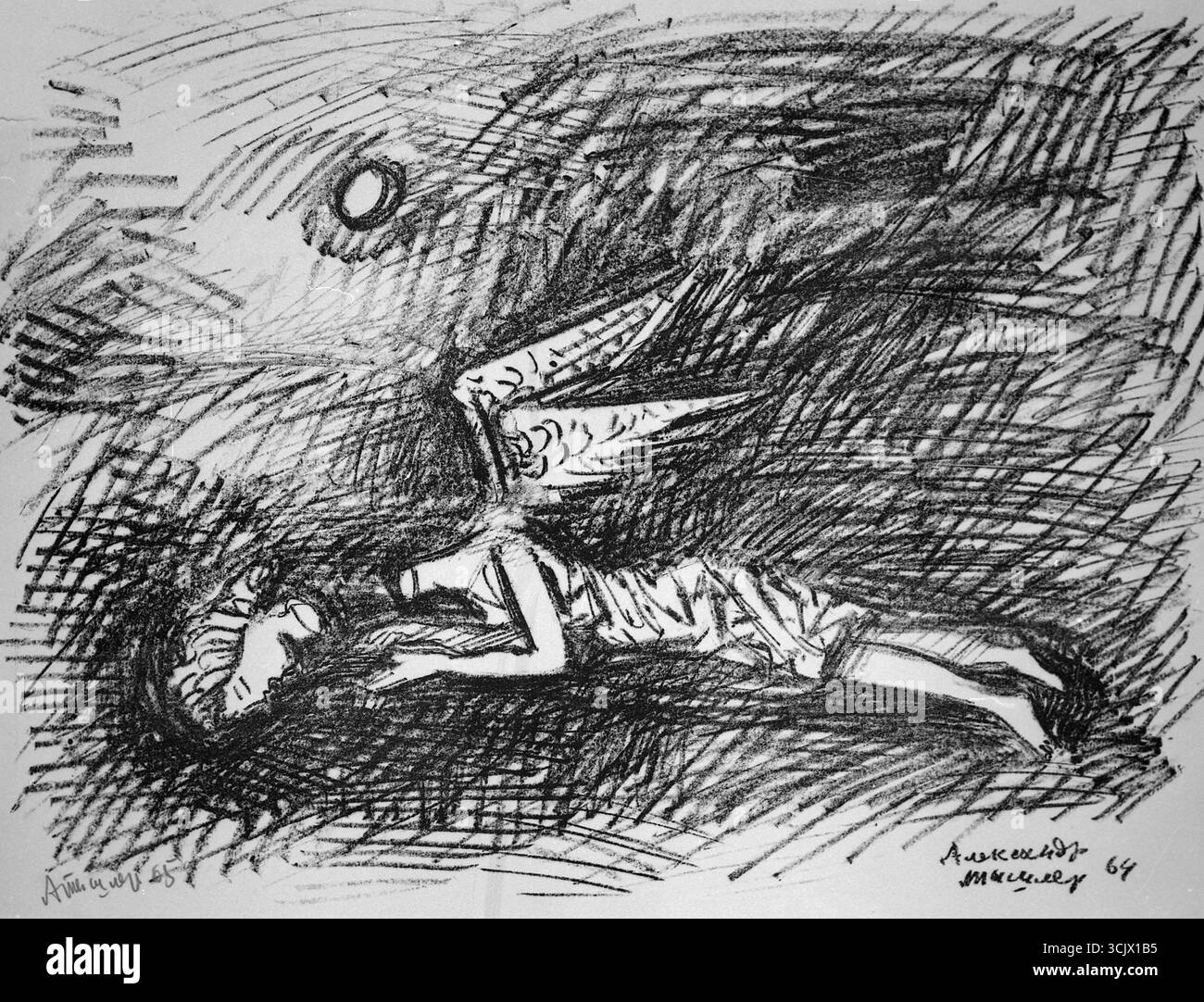 Angel, disegno dell'artista ucraino Alexander Tyshler, 1964 Foto Stock