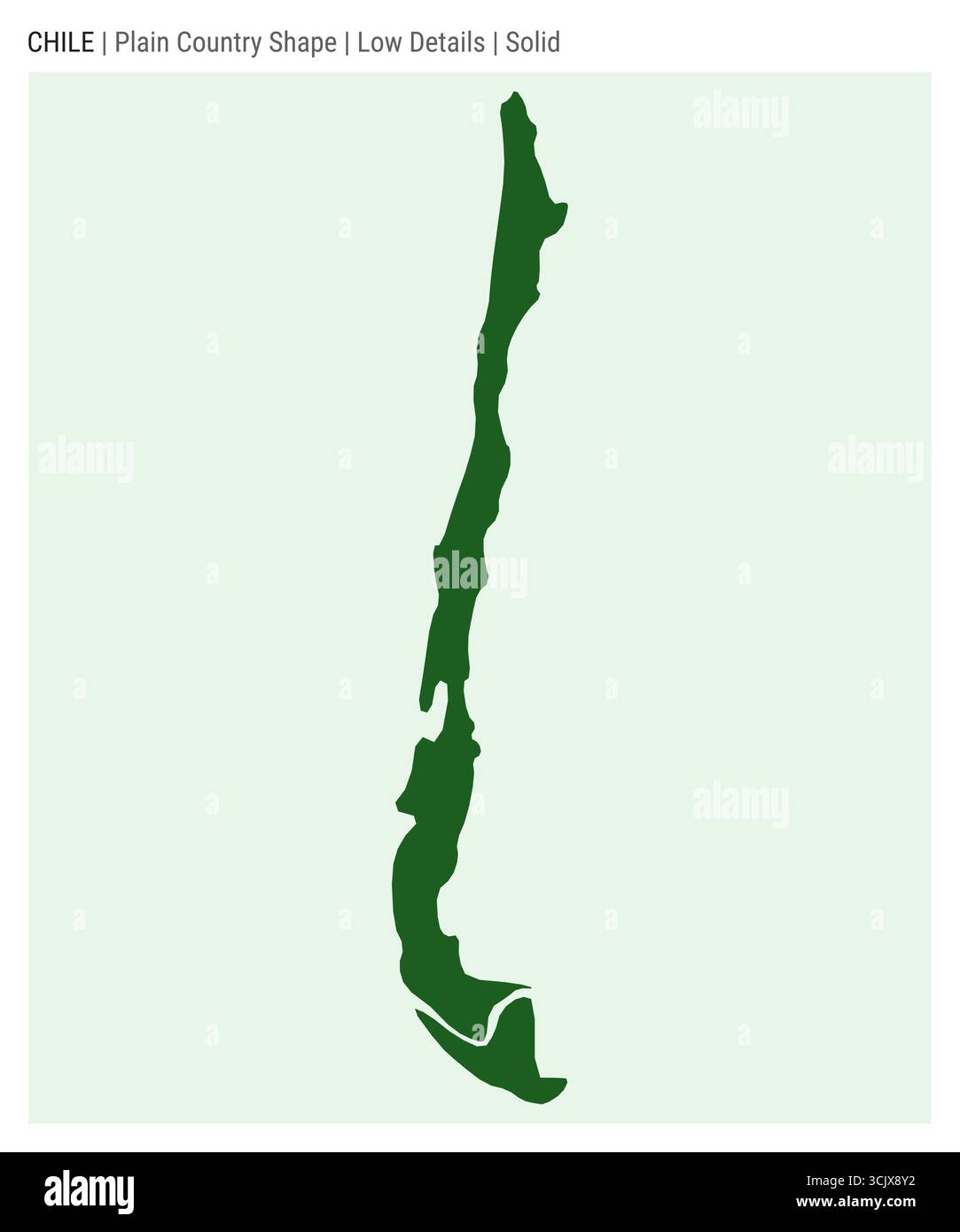 Mappa del paese di pianura del Cile. Dettagli bassi. Stile solido. Forma del Cile. Illustrazione vettoriale. Illustrazione Vettoriale