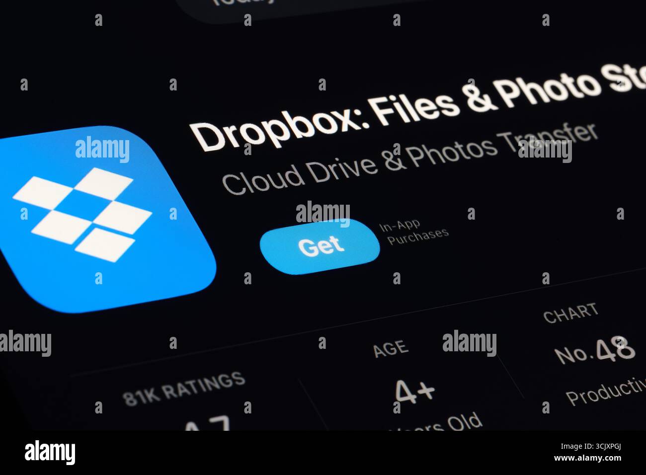 App Dropbox Foto Stock
