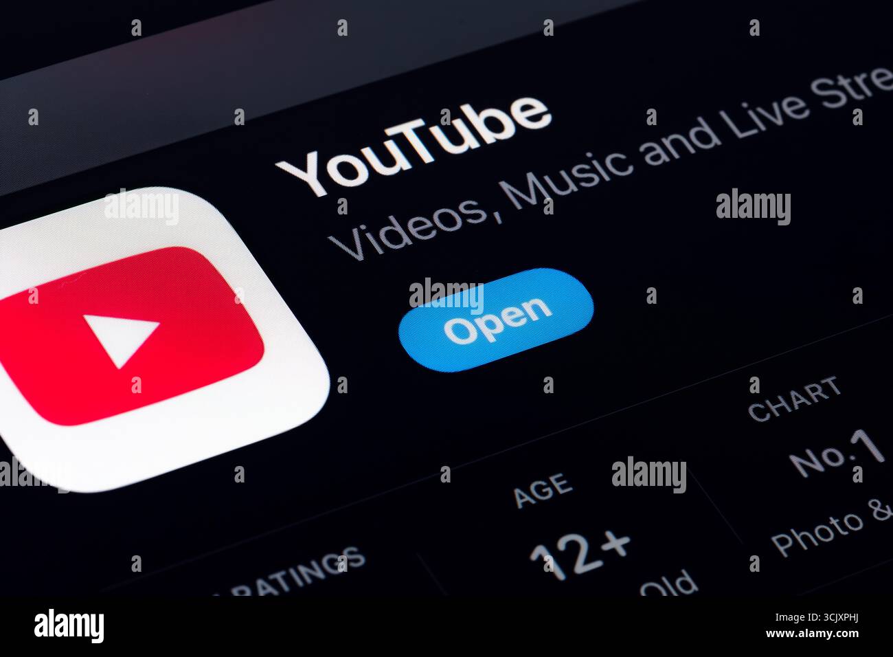 App YouTube Foto Stock