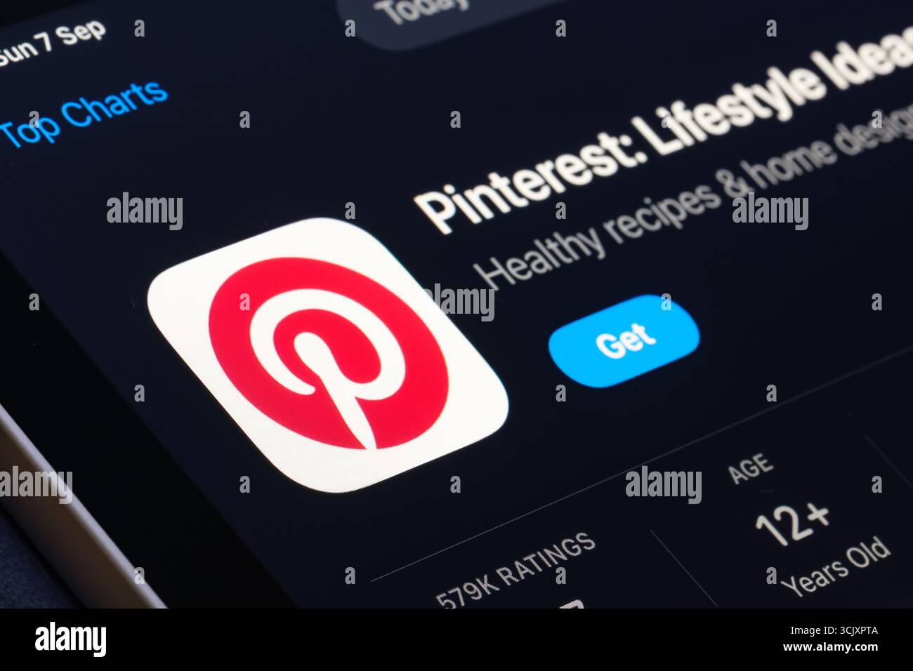 App Pinterest Foto Stock