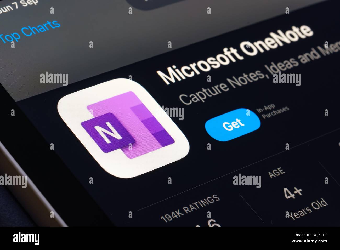 App Microsoft OneNote Foto Stock
