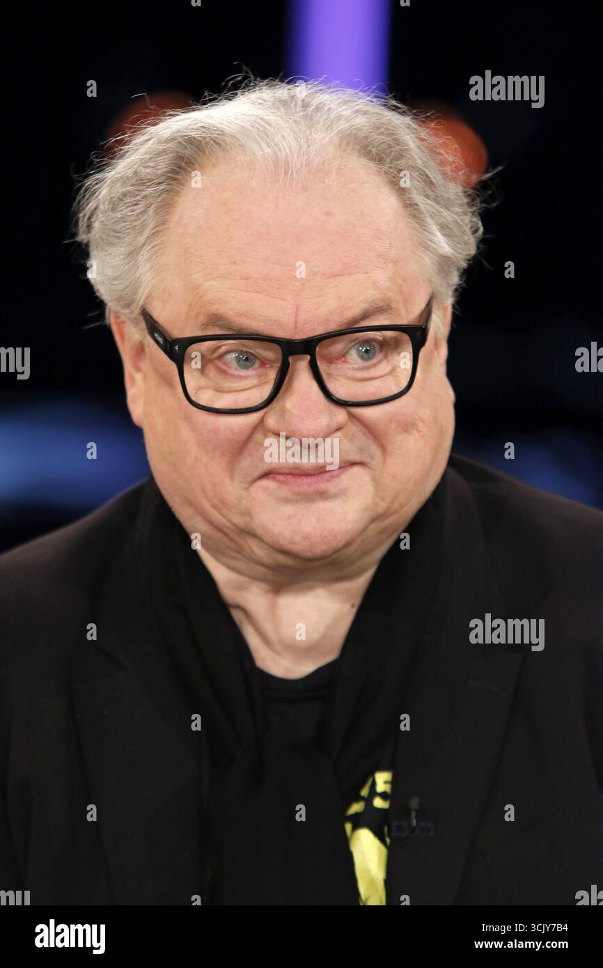 Heinz Rudolf Kunze, cantautore e musicista, ospite del programma televisivo NDR Talk Show presso gli NDR Studios di Amburgo, Germania Foto Stock