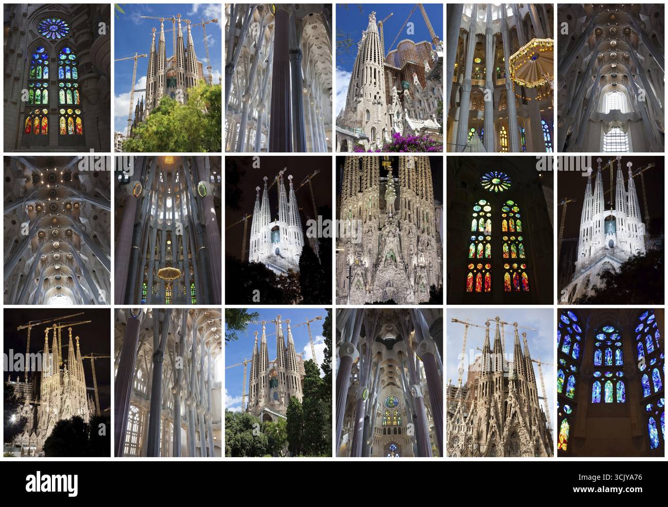Famoso capolavoro di architettura la Sagrada Familia a Barcellona, Spagna Foto Stock