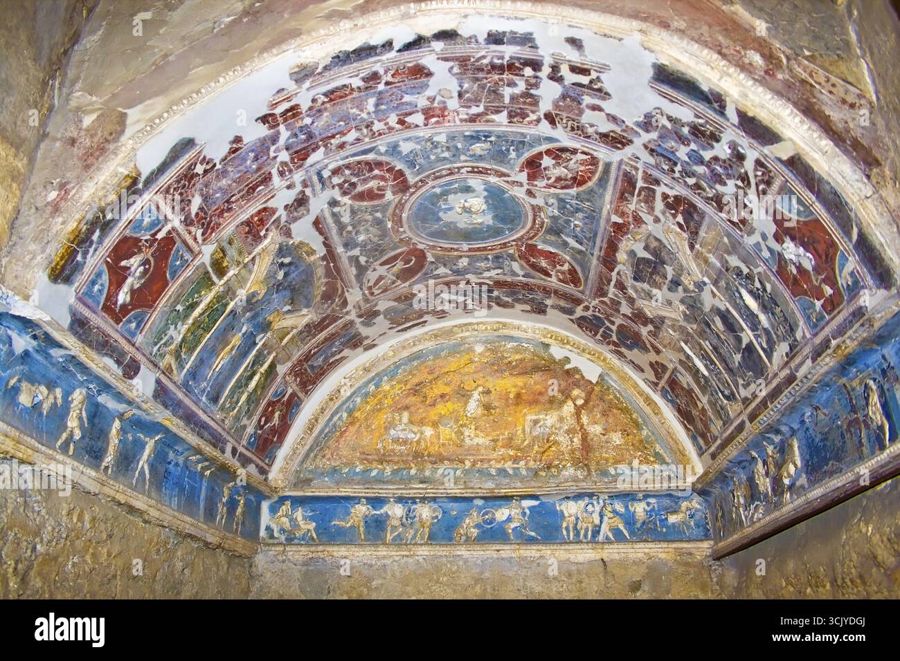 Pittura murale romana a Pompei, Italia Foto Stock
