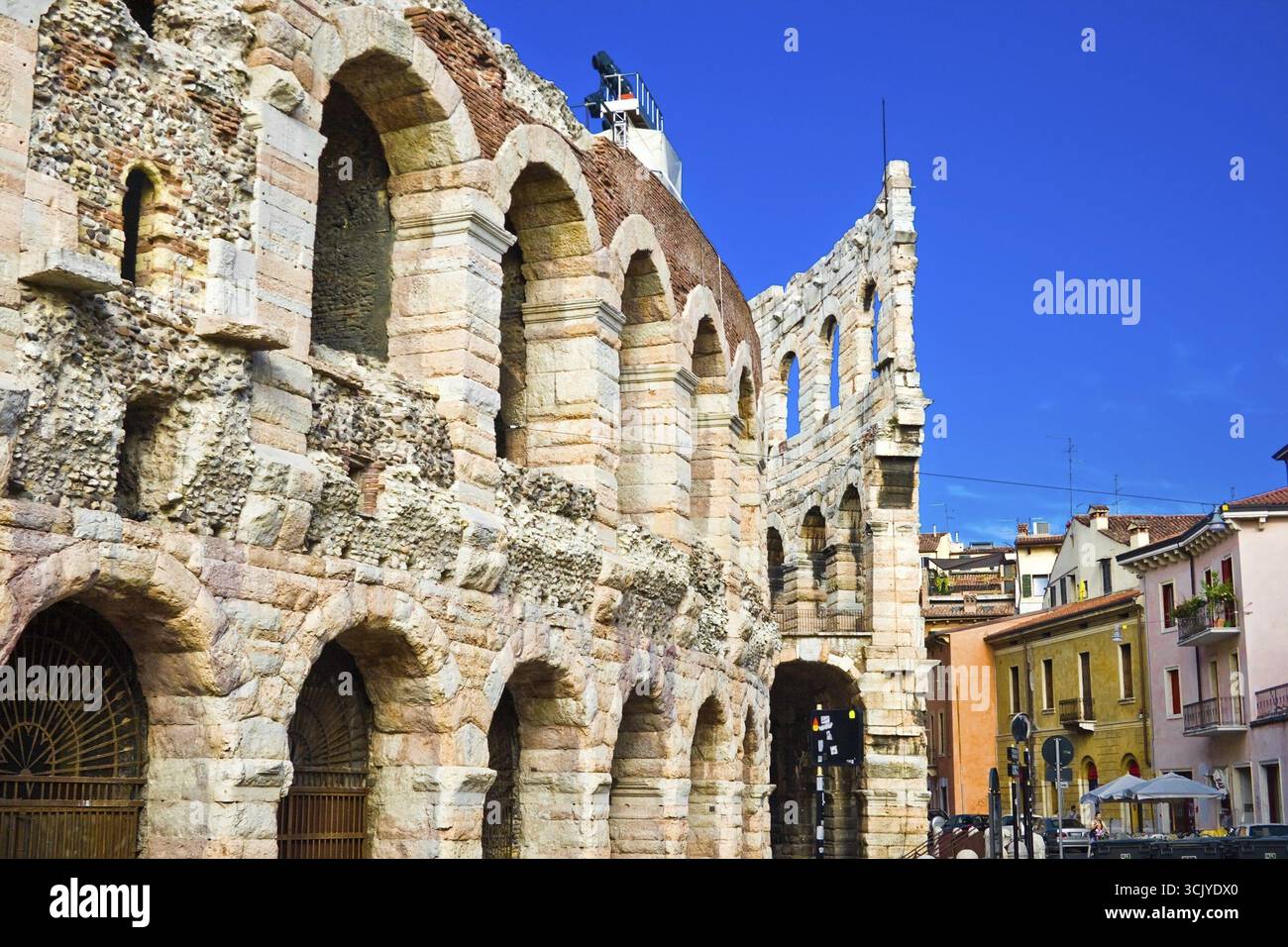 Rovine dell anfiteatro romano Arena di Verona, Italia Foto Stock