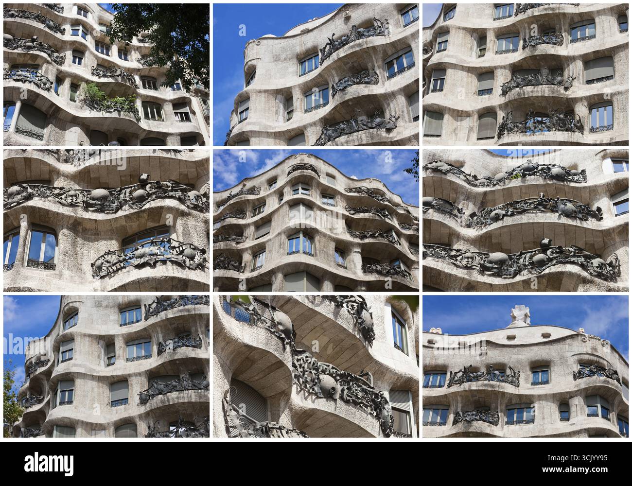 Famoso Gaudi capolavoro - Casa Mila o La Pedrera, Barcellona, Spagna Foto Stock