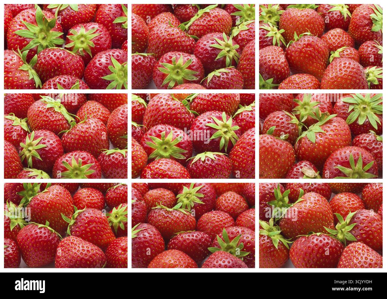 Raccolta di fragole dolci rendendo nice background Foto Stock