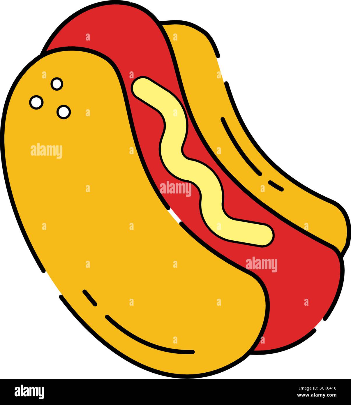 Icona Hot Dog Fast Food nell'illustrazione vettoriale lineare Design isolato Illustrazione Vettoriale