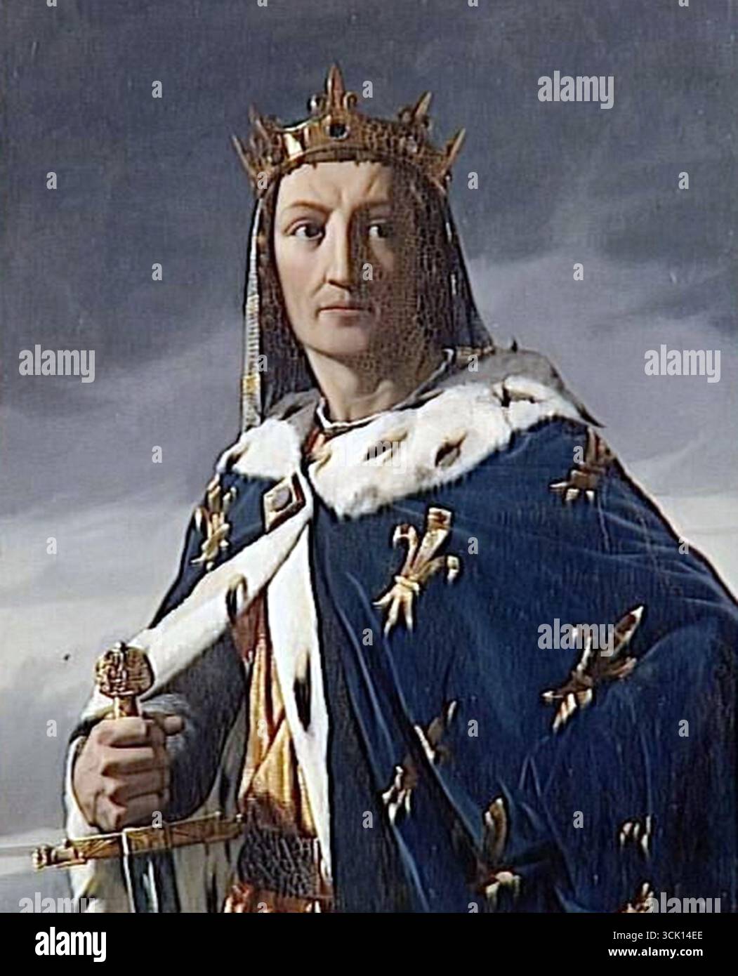 Henri Lehmann: Re Luigi VIII di Francia questo dipinto appartiene ai ritratti dei Re di Francia, una serie di ritratti commissionati tra il 1837 e il 1838 da Luigi Filippo i e dipinti da vari artisti per il Musée historique de Versailles. Foto Stock