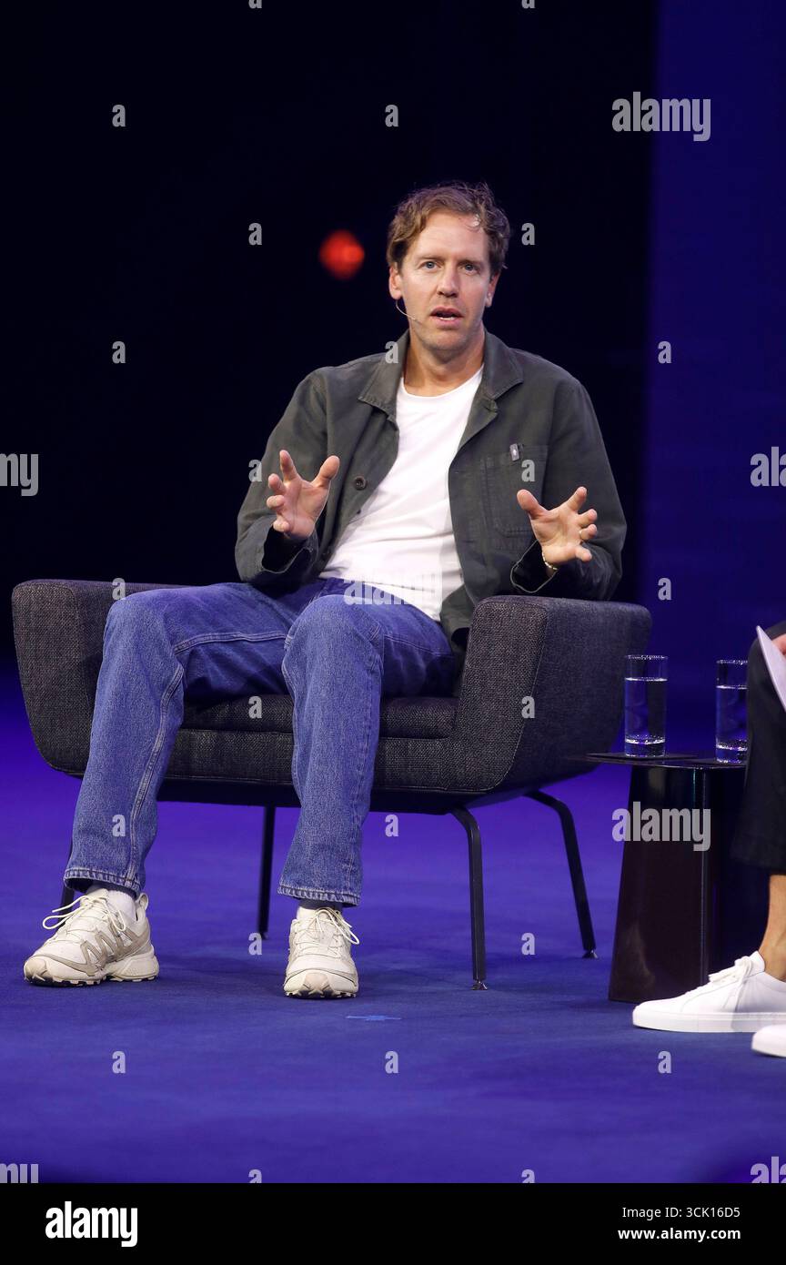 Sebastian Vettel auf der IAA Mobility 2025 a der Messe München. München, 09.09.2025 *** Sebastian Vettel all'IAA Mobility 2025 presso Messe München Monaco di Baviera, 09 09 2025 foto:xAgenturxWehnertx/xGränzdörferx/xFuturexImagex vettel_5907 Foto Stock